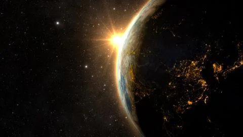 Earth china sunset  Stock Illustration