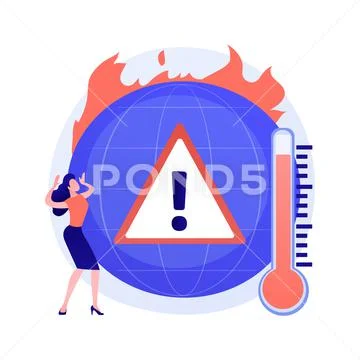 Earth climate change, temperature increase, global warming vector concept Stock Illustrationen