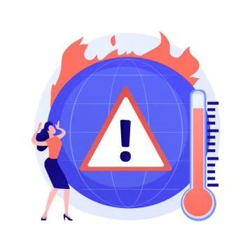 Earth climate change, temperature increase, global warming vector concept 스톡 일러스트
