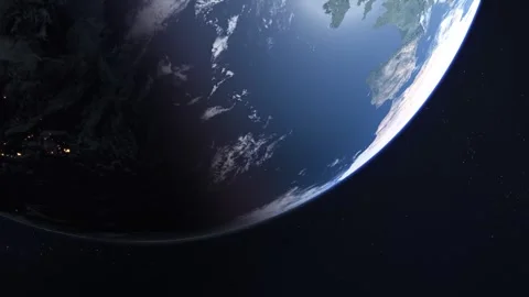 Earth Close in a 3D animation Stock Footage 252007605