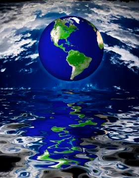 Earth with clouds Stock Illustration