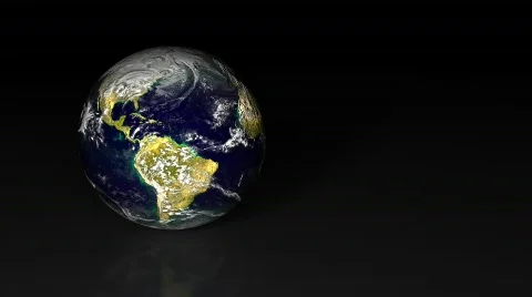 Earth With Clouds Revolving Stock Footage 320800