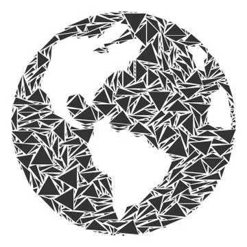 Earth Collage of Triangles Stock Illustration