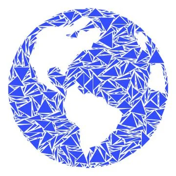 Earth Collage of Triangles 스톡 일러스트