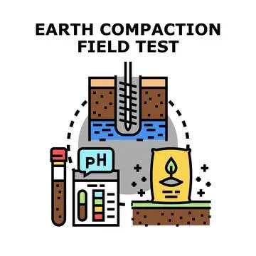 Earth compaction field test soil quality analyzing Stock Illustration