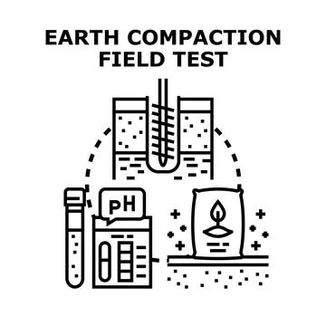Earth compaction field test soil quality analyzing Stock Illustration