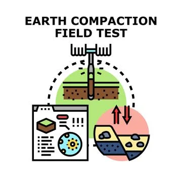 Earth compaction field testing process and analysis Stock Illustration