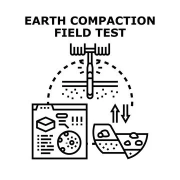 Earth compaction field testing process and analysis Stock Illustration