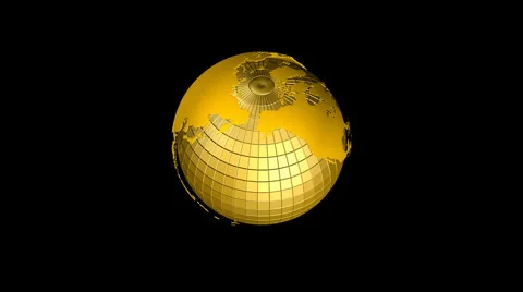 Earth Computer in gold  space Video stock 948208