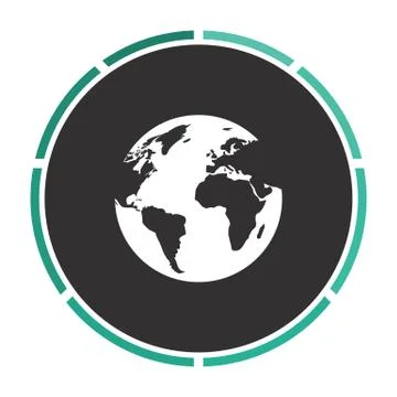 Earth computer symbol Stock Illustration