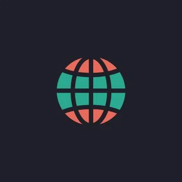 Earth computer symbol Stock Illustration
