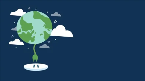 Earth connected to socket symbolizing clean power and energy Stock Footage 317972298