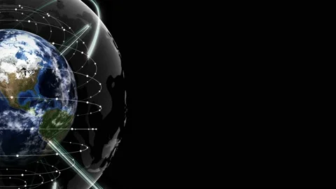 Earth Connection Network Animation, with Alpha Matte, Loop Video stock 206984472