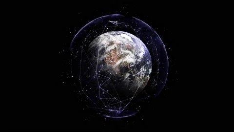 Earth Connection Network Animation, Background, Loop Vídeo Stock 163987243