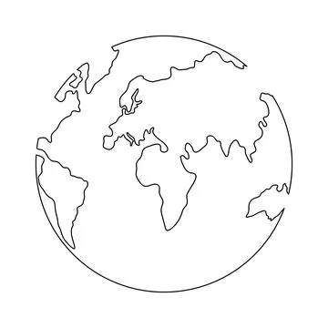 Earth continuous one line art. Stock Illustration
