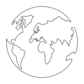Earth continuous one line art. Stock Illustration
