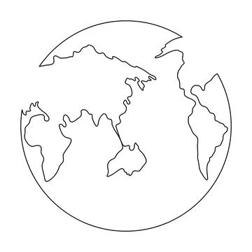 Earth continuous one line art. Stock Illustration