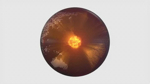 Earth Core in a 3D animation Stock Footage 252006802