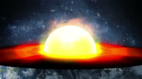 Earth core. inner structure with geological layers. Realistic 3d animation Vidéo 64543970