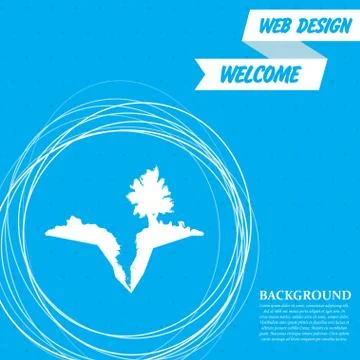 Earth crack, split in  icon on a blue background with abstract circles around イラスト素材