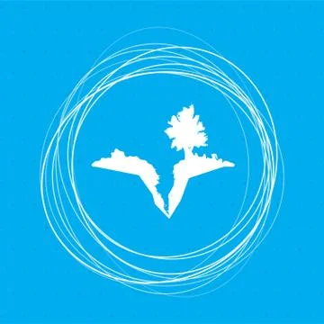 Earth crack, split in icon on a blue background with abstract circles around  스톡 일러스트