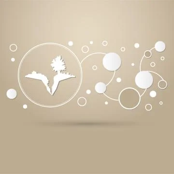 Earth crack, split in icon on a brown background with elegant style and moder 스톡 일러스트