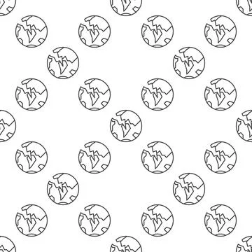 Earth Crisis vector Multipolarity seamless pattern in thin line style 스톡 일러스트