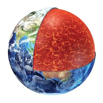 Earth cross section. upper mantle version. Stock Illustration