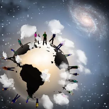 Earth crowd Stock Illustration