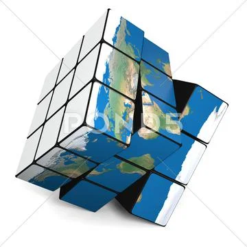 Earth cube Stock Illustration