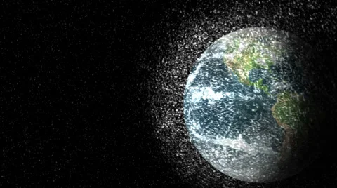 Earth current space junk technology orbiting non-functional satellites footage Stock Footage 28556803