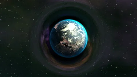 Earth in curved space Stock Footage 90543720