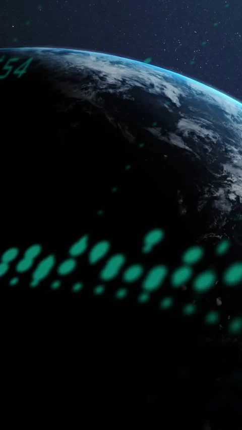 Earth with data points and numerical values, global information animation Stock Footage 342015740