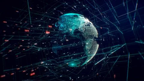 Earth Data Technology System Concept Stock Illustration