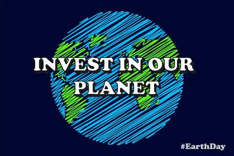 Earth Day 22 April concept poster, banner. 2023 theme - Invest in our planet Stock Illustration