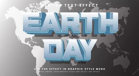 Earth Day 3d editable text effect Ilustración de archivo