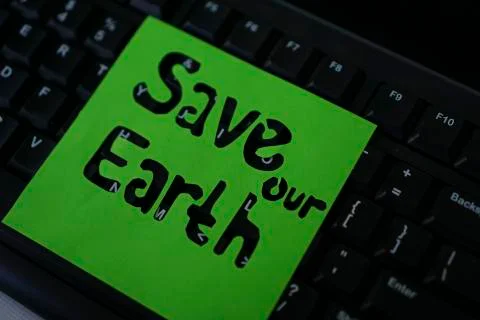 Earth day background concept. Save our word lettering. Go green campaign Stock Photos