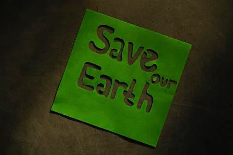 Earth day background concept. Save our word lettering. Go green campaign Stock Photos