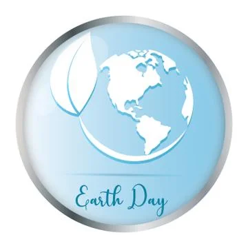 Earth day button campaign Stock Illustration