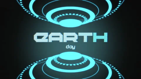 Earth Day with circles HUD elements on computer screen Stock Footage 233399114