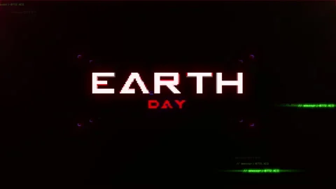 Earth Day on computer screen with HUD elements Stock Footage 235684448
