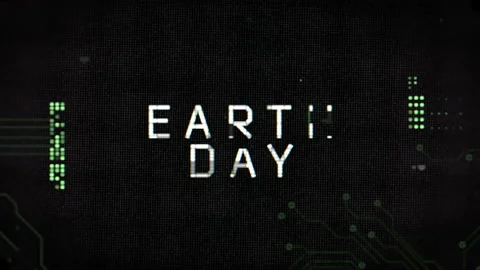 Earth Day on computer screen of spaceship Stock Footage 236175166