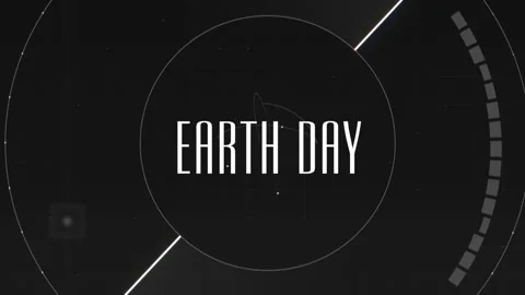 Earth Day on digital screen with HUD circles Stock Footage 236174953