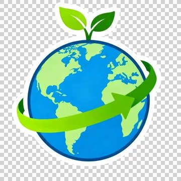 Earth Day flat vector sticker  - planet Earth with global network lines3 Illustrazione stock