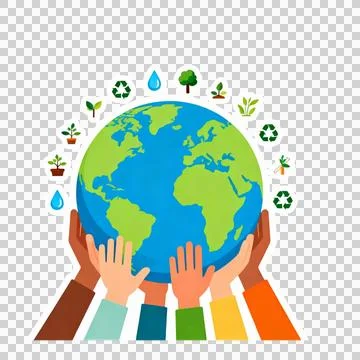 Earth Day flat vector sticker planet Earth Stock Illustration