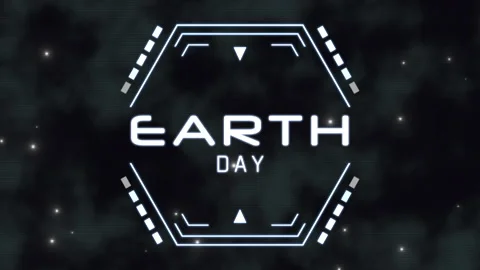 Earth Day with HUD elements on digital screen Stock Footage 233399057