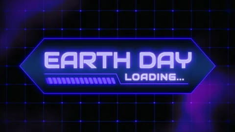 Earth Day with HUD elements on grid pattern Stock Footage 232405117