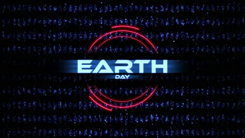 Earth Day with HUD elements on screen Stock Footage 232405368