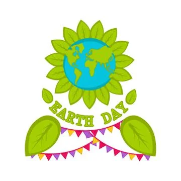 Earth day label Stock Illustration