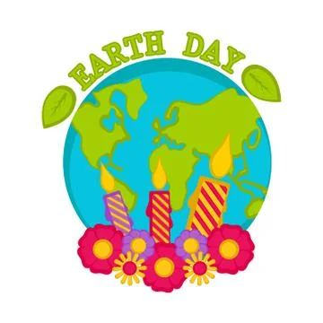 Earth day label Stock Illustration
